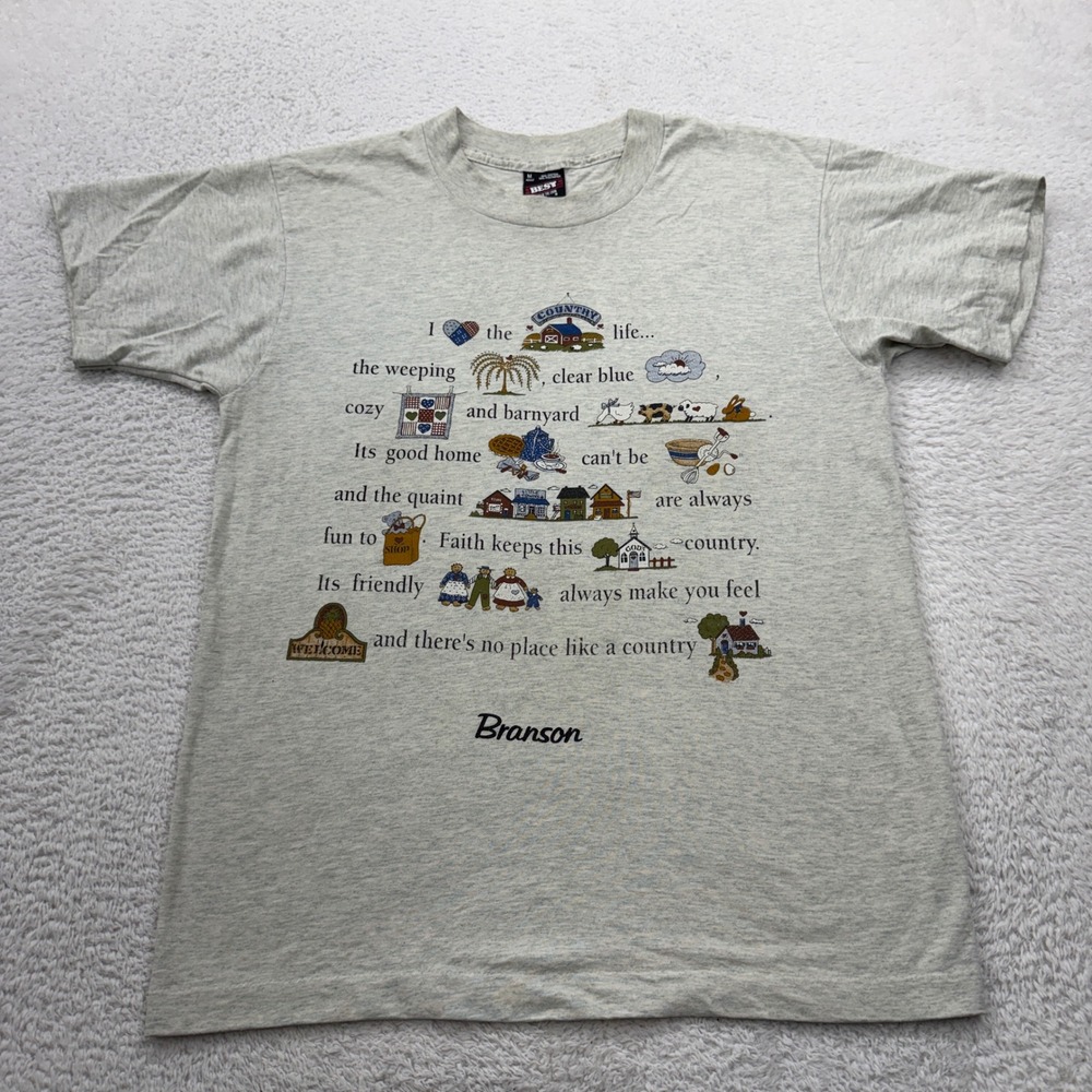 Adult M Gray Best Fruit‎ of the Loom Country Life Branson Graphic T-Shirt